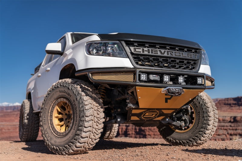 N-Fab M-RDS Front Bumper 15-17 Chevy Colorado - Tex. Black w/Silver Skid Plate Bumpers - Steel N-Fab
