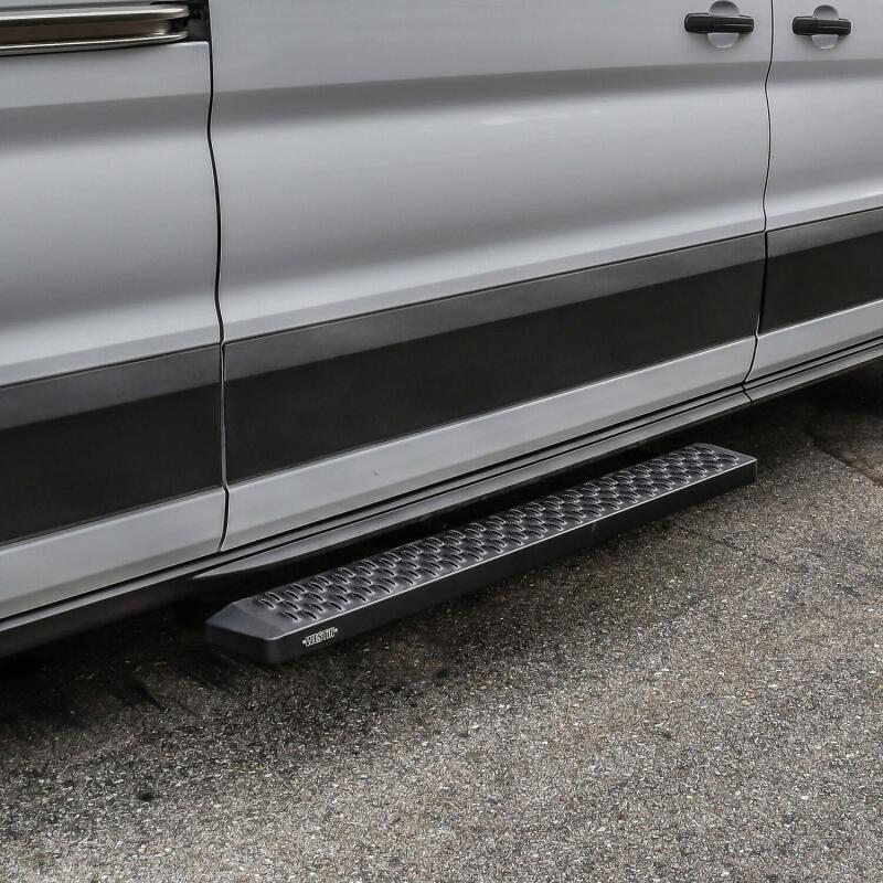 Westin Ford Transit Van 150/250/350 (Single 54in Pass Door) Grate Steps Running Boards - Tex. Blk Running Boards Westin