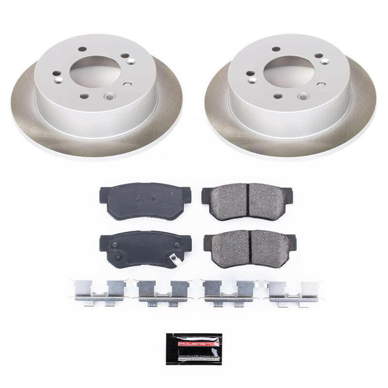 Power Stop 07-10 Hyundai Elantra Rear Semi-Coated Rotor Kit Brake Kits - Performance Blank PowerStop
