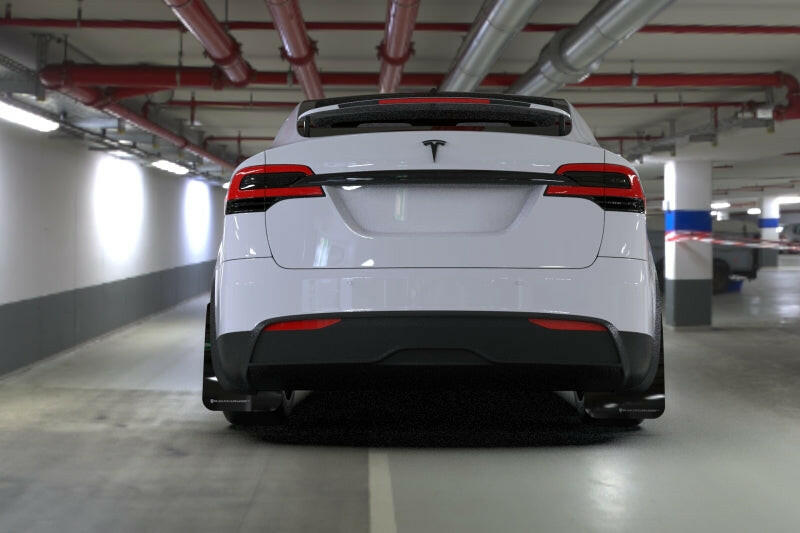 Rally Armor 22-26 Tesla Model X Black UR Mud Flap - Metallic Black Logo Mud Flaps Rally Armor