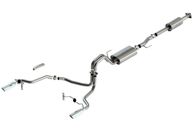 Borla F-150 2021 3.3L CC SB EC STB XL/XLT/Lariat/KR/Plnm/LTD 3/2.25 SRE Cat-Back S-Type Chrome Tips Catback Borla