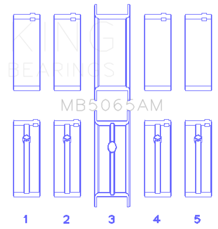 King Engine Bearings Chrysler/Mitsubishi 122ci 2.0L (Size 0.5) Main Bearing Set Bearings King Engine Bearings