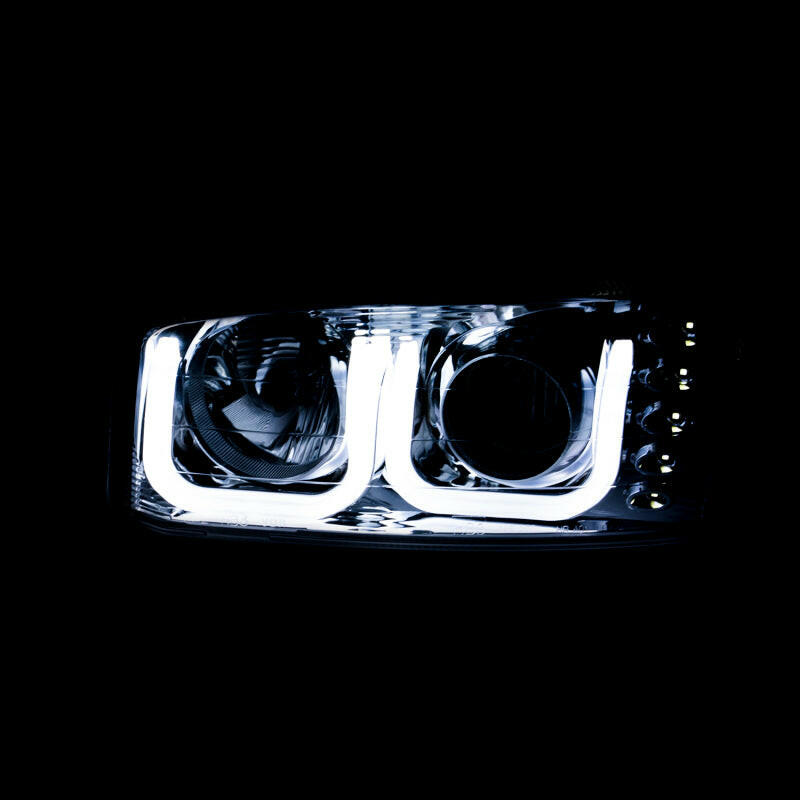 ANZO 1999-2006 GMC Sierra 1500 Projector Headlights w/ U-Bar Black Headlights ANZO
