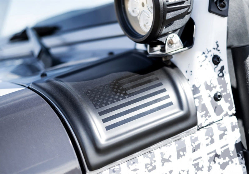 Rampage 2007-2018 Jeep Wrangler(JK) Cowl Cover 2-Door Cowl Cover With American Flag - Black Exterior Trim Rampage