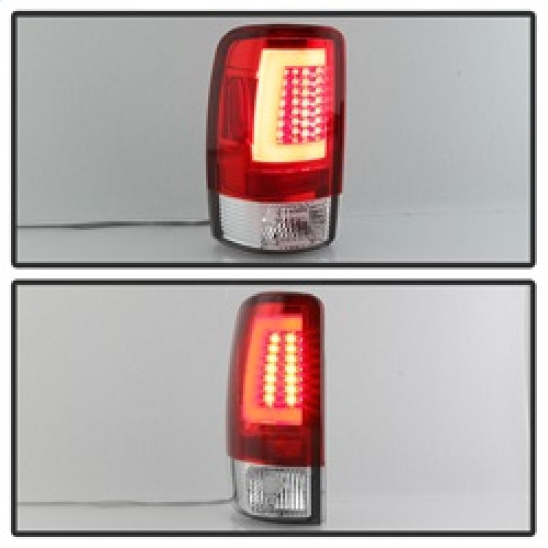 Spyder 00-06 Chevy Suburban 1500/2500 V2 Light Bar LED Tail Lights -Red Clr (ALT-YD-CD00V2-LBLED-RC) Tail Lights SPYDER