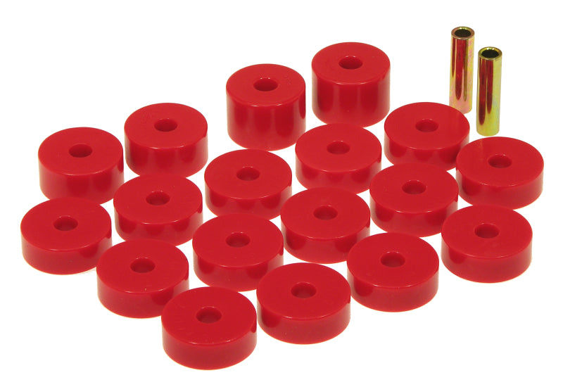 Prothane 74-75 Jeep CJ5 Body Mounts - Red Bushing Kits Prothane