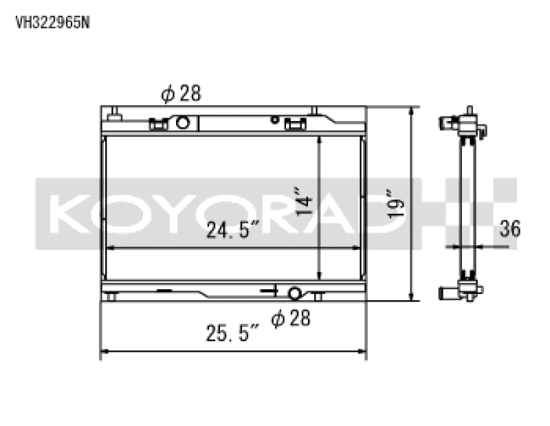 Koyo 14-19 Ford Fiesta ST 36mm Hyper Core + NFLO Triple Pass Radiator Radiators Koyo