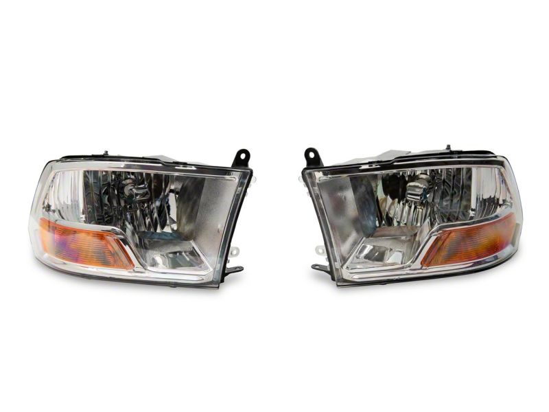 Raxiom 09-18 Dodge RAM 1500 Axial OEM Rep Headlights w/ Single Bulb- Chrome Housing (Clear Lens) Headlights Raxiom