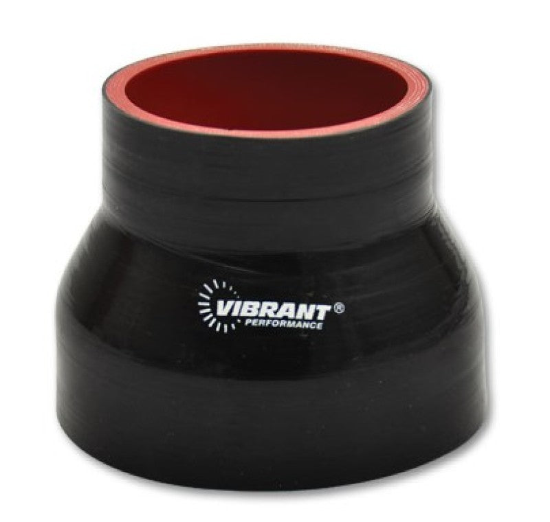 Vibrant 4 Ply Reducer Couper 3in ID x 3.75in ID x 3in Long - Black Silicone Couplers & Hoses Vibrant