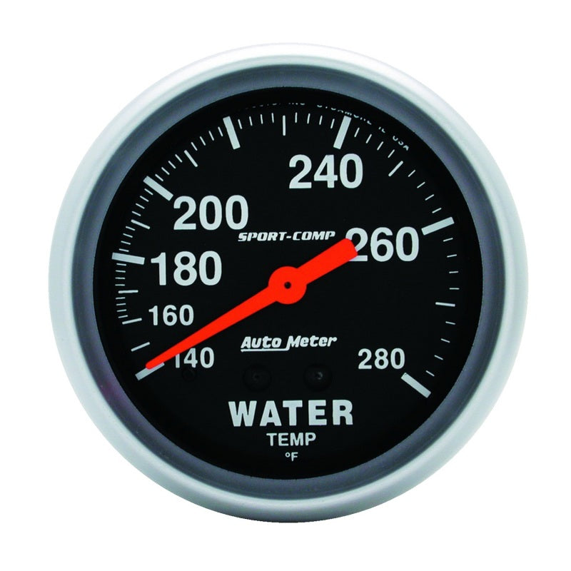 Autometer Sport-Comp 66.7mm 140-280 Degree F PSI Mechanical Water Temperature Gauge Gauges AutoMeter