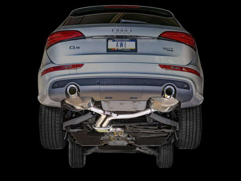 AWE Tuning Audi 8R Q5 3.0T Touring Edition Exhaust Dual Outlet Diamond Black Tips Catback AWE Tuning