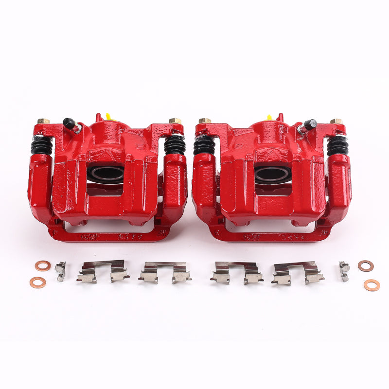 Power Stop 11-17 Honda Odyssey Rear Red Calipers w/Brackets - Pair Brake Calipers - Perf PowerStop