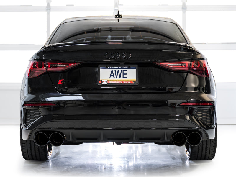 AWE 22-24 Audi 8Y S3 Track Edition Exhaust - Diamond Black Tips Catback AWE Tuning