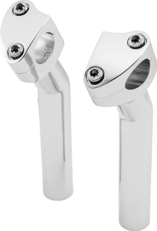 Bikers Choice Chrome 6.5 Inch Smooth Top Pullback Handlebar Risers Handlebars Bikers Choice