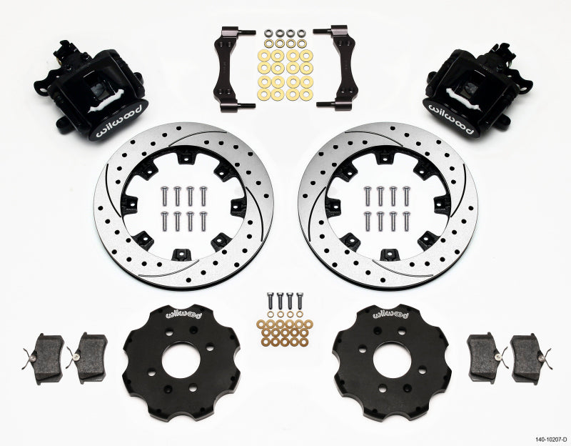 Wilwood Combination Parking Brake Rear Kit 12.19in Drilled Civic / Integra Disc 2.39 Hub Offset Brake Calipers - Perf Wilwood