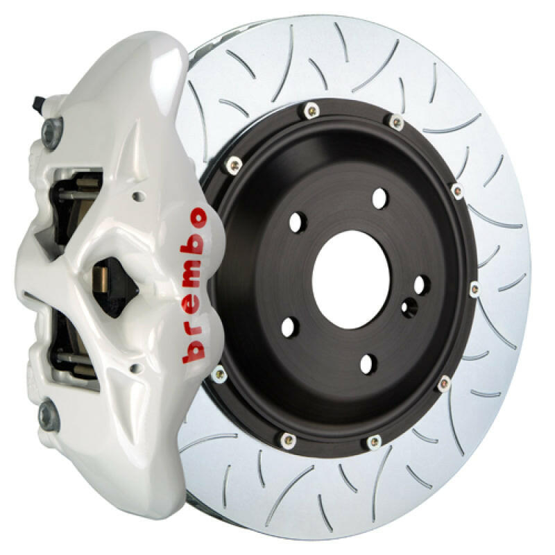 Brembo 07-13 X5 Rear GT BBK 4 Piston Cast 380x28 2pc Rotor Slotted Type3-White Brake Kits - Performance Slot Brembo