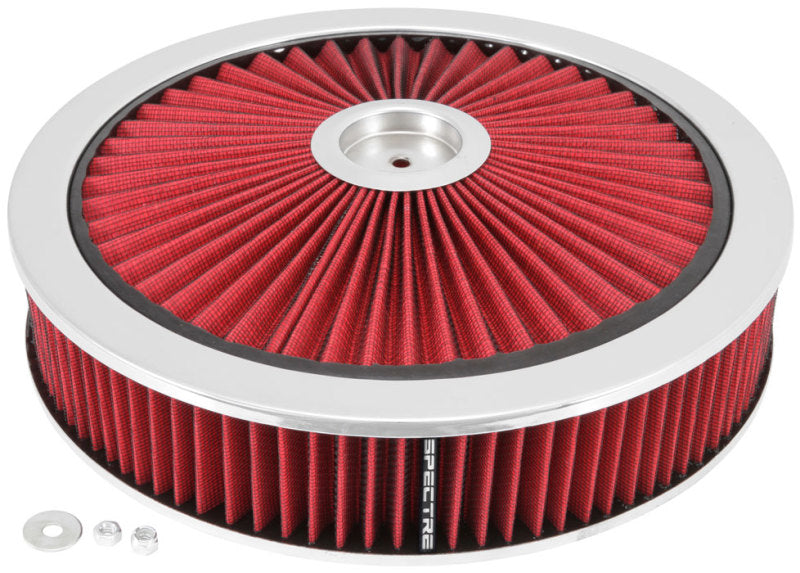 Spectre ExtraFlow HPR Air Cleaner Assembly 14in. x 3in. - Red Air Filters - Universal Fit Spectre