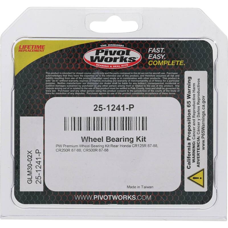 Pivot Works Honda Wheel Bearing Kit Premium Bearings Control Arms Pivot Works