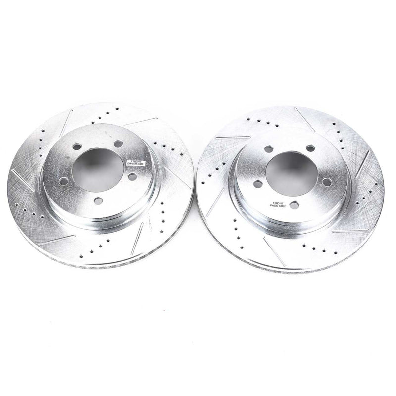 Power Stop 02-05 Ford Explorer Front Evolution Drilled & Slotted Rotors - Pair Brake Rotors - Slot & Drilled PowerStop