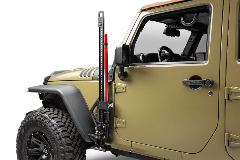 Go Rhino 07-18 Jeep Wrangler JK/JKU Front Fender Jack Mount for Hi-Lift Jack - Tex. Blk Jacks Go Rhino