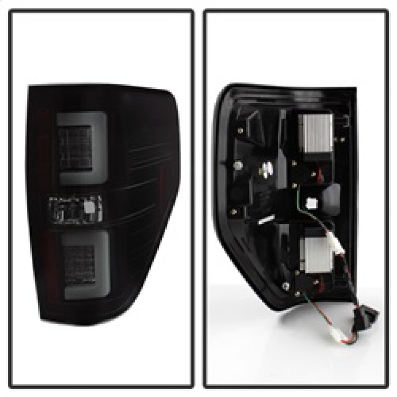 Spyder 09-14 Ford F150 V2 Light Bar LED Tail Lights - Blk Smoke (ALT-YD-FF15009V2-LBLED-BSM) Tail Lights SPYDER