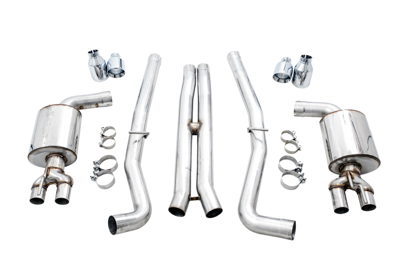 AWE Tuning 2017+ Challenger 5.7L Touring Edition Exhaust - Non-Resonated - Chrome Silver Quad Tips Catback AWE Tuning