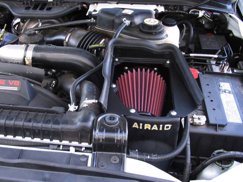 Airaid 03-07 Ford Power Stroke 6.0L Diesel MXP Intake System w/o Tube (Oiled / Red Media) Cold Air Intakes Airaid