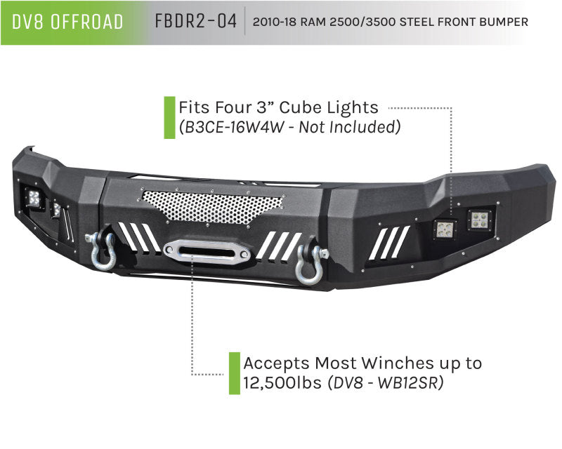 DV8 Offroad 10-18 RAM 2500 Front Bumper Bumpers - Steel DV8 Offroad