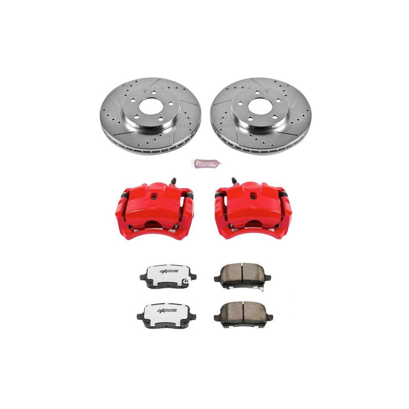 Power Stop 04-08 Chevrolet Malibu Front Z26 Street Warrior Brake Kit w/Calipers Brake Kits - Performance D&S PowerStop