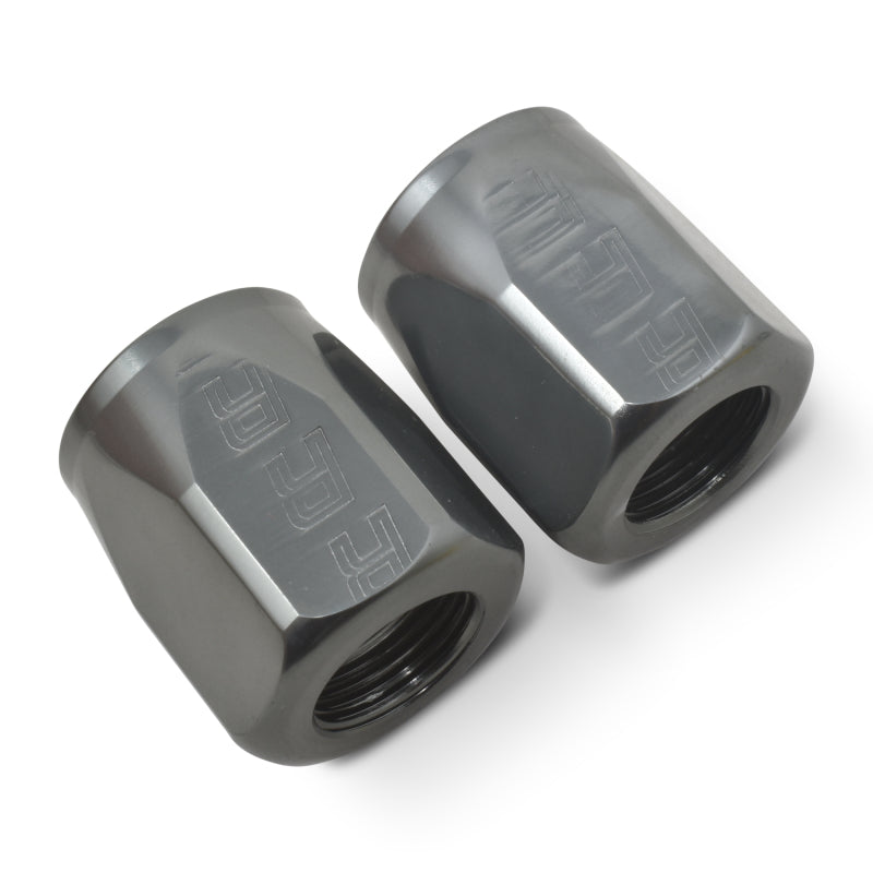 Russell Hose End Socket -6 AN Polished & Gray Anodized (2 PACK) Fittings Russell