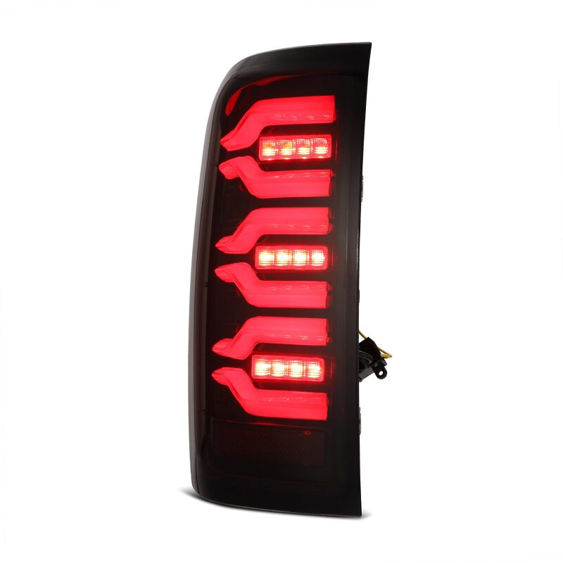 AlphaRex 14-18 Chevy Silverado 1500 Luxx-Series LED Tail Lights Black/Red w/Activ Light/Seq Signal Tail Lights AlphaRex