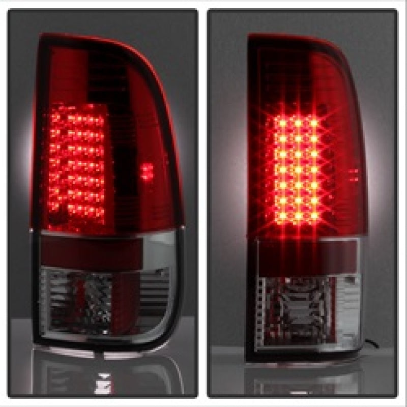 Spyder Ford F150 side 97-03/F250/350 Duty 99-07 LED Tail Lights Red Clear ALT-YD-FF15097-LED-RC Tail Lights SPYDER