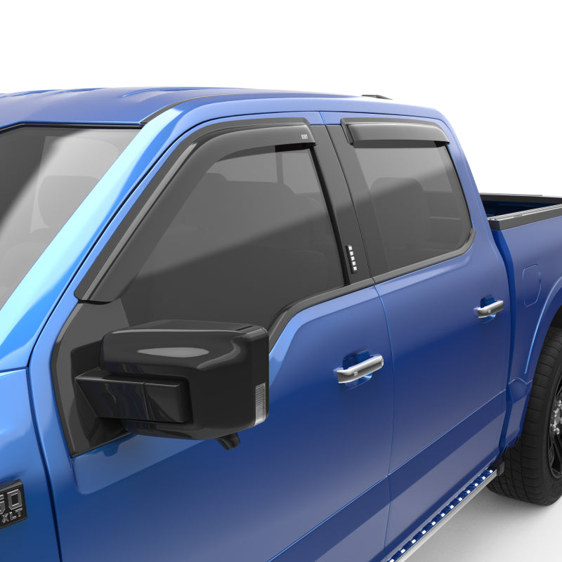 EGR 15+ Ford F150 Crew Cab Tape-On Window Visors - Set of 4 Wind Deflectors EGR