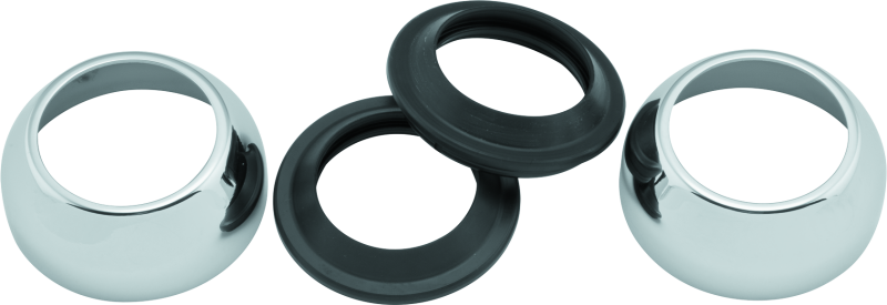 Bikers Choice 88 Up XL FXR FXD 39MM Chrome Fork Boots With Dust Shield Fork Assemblies Bikers Choice