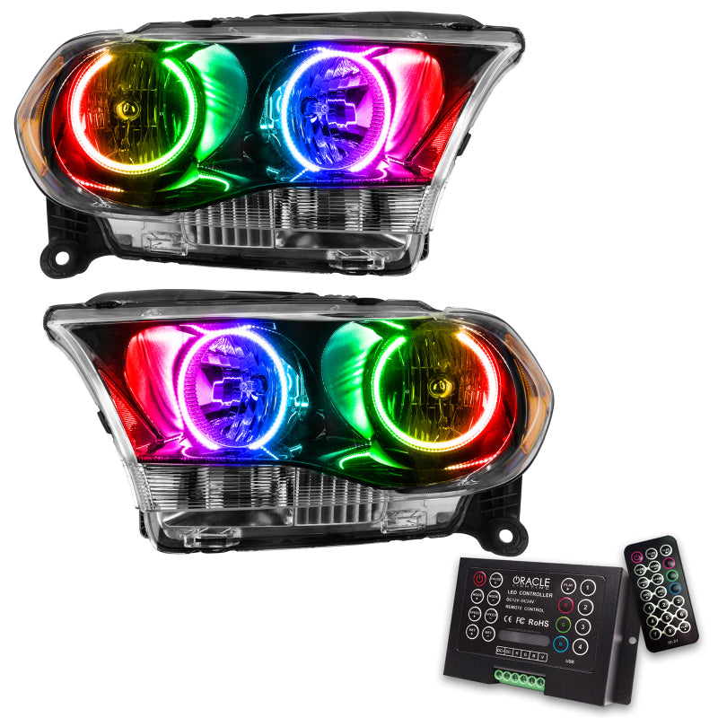 Oracle 11-13 Dodge Durango SMD HL Halogen - Black - ColorSHIFT w/ 2.0 Controller Headlights ORACLE Lighting