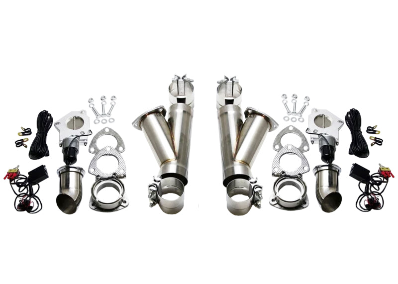 Granatelli 2.25in Stainless Steel Electronic Dual Exhaust Cutout w/Slip Fit & Band Clamp Exhaust Cutouts Granatelli Motor Sports