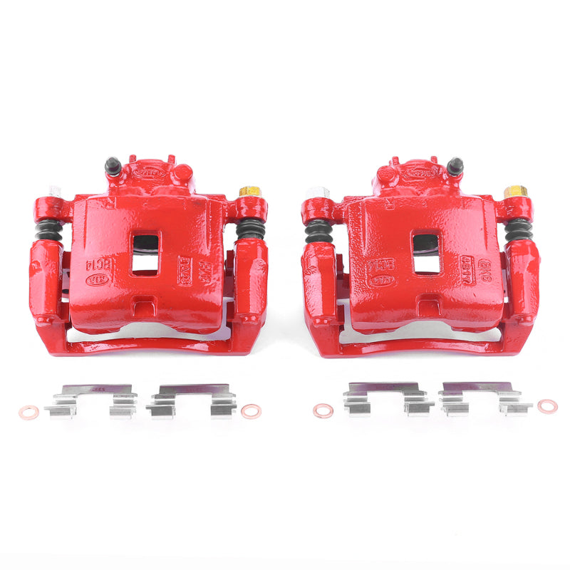Power Stop 03-05 Kia Rio Front Red Calipers w/Brackets - Pair Brake Calipers - Perf PowerStop