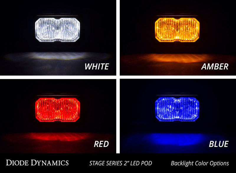 Diode Dynamics Stage Series 2 In LED Pod Pro - White Flood Flush RBL (Pair) Light Accessories and Wiring Diode Dynamics