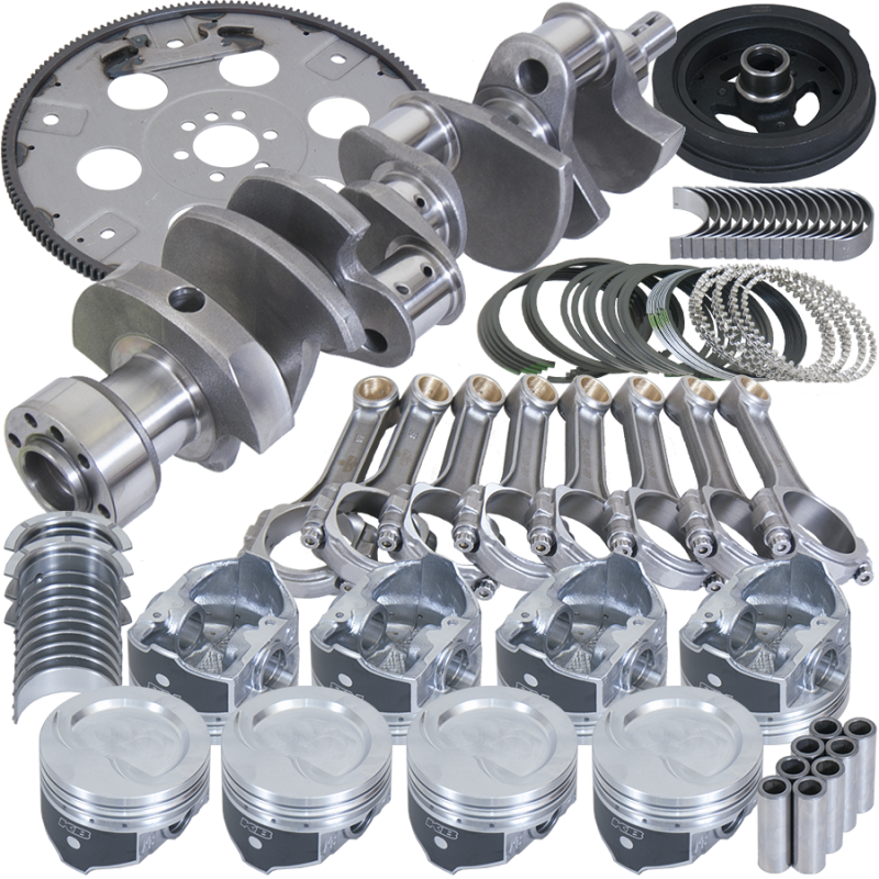 Eagle Chevy 350 1Pc 3.750in Crank 5.700in I-Beam Rod 4.040in Pistons 168 Tooth FP Balanced Assembly Rotating Assemblies Eagle