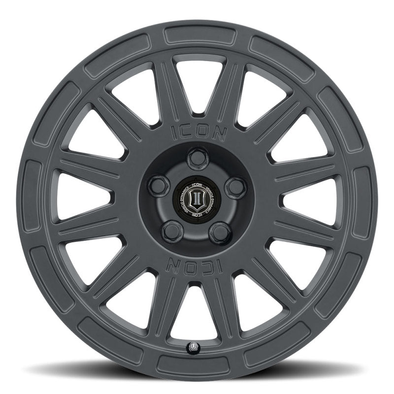 ICON Ricochet 15x7 5x100 15mm Offset 4.6in BS 56.1mm Bore Satin Black Wheel Wheels - Cast ICON