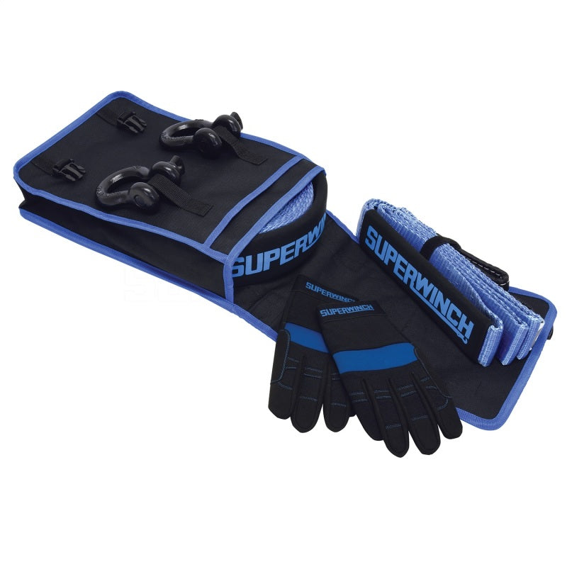 Superwinch Getaway Recovery Kit (Incl. Bow Shackles/Tree Trunk Protec/Recovery Strap/Gloves/Bag) Tow Straps Superwinch