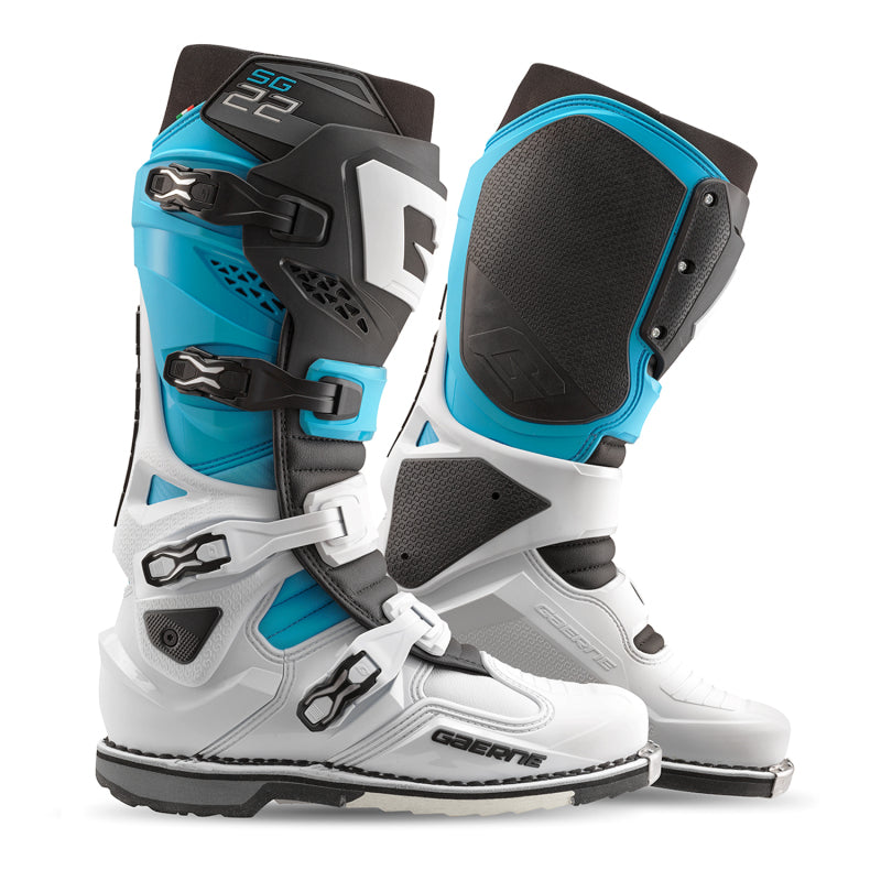 Gaerne SG22 Limited Edition Boot White/Black/Light Blue Size - 12 Motorcycle Boots Gaerne