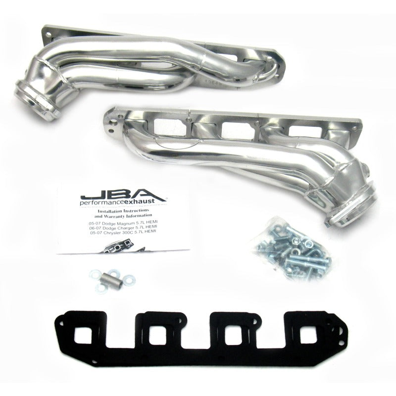 JBA 04-08 Chrysler 5.7L HEMI 1-3/4in Primary Silver Ctd Cat4Ward Header Headers & Manifolds JBA