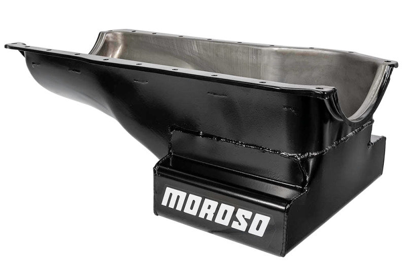 Moroso Ford 351C/351M (w/Front Sump) Kicked Out Wet Sump 7qt 8in Steel Oil Pan Oil Pans Moroso