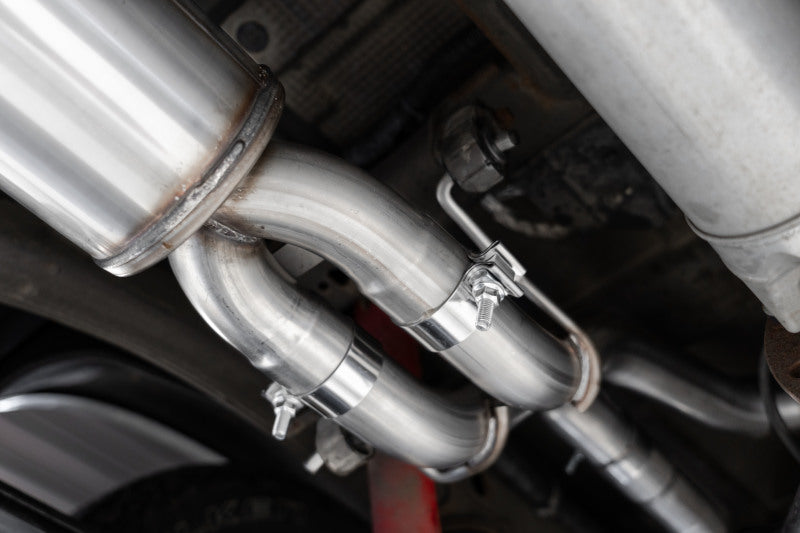 MBRP 19-21 Chevy Silverado 1500 6.2L 2.5in Dual Split Rear Cat Back w/ Quad Carbon Fiber Tips- T304 Catback MBRP