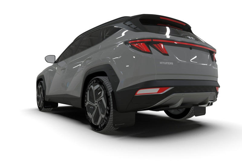 Rally Armor 22-24 Hyundai Tucson Black UR Mud Flap - Metallic Black Logo Mud Flaps Rally Armor