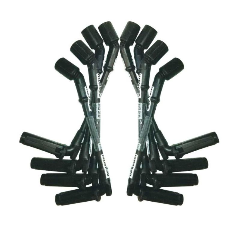 Moroso GM LS 9.75in Long Coil On Plug 90 Deg Sleeved Ultra Spark Plug Wire Set - Black Spark Plug Wire Sets Moroso