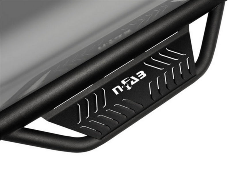 N-Fab Podium LG 15.5-17 Dodge Ram 1500 Quad Cab 6.4ft Standard Bed - Tex. Black - Bed Access - 3in Side Steps N-Fab