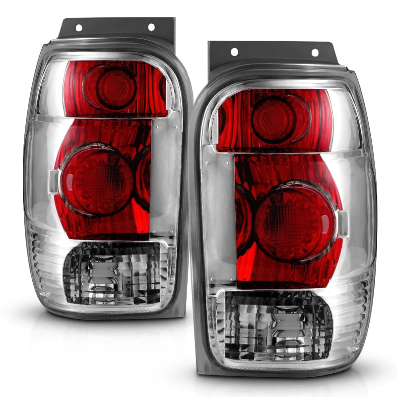 ANZO 1998-2001 Ford Explorer Taillights Chrome Tail Lights ANZO
