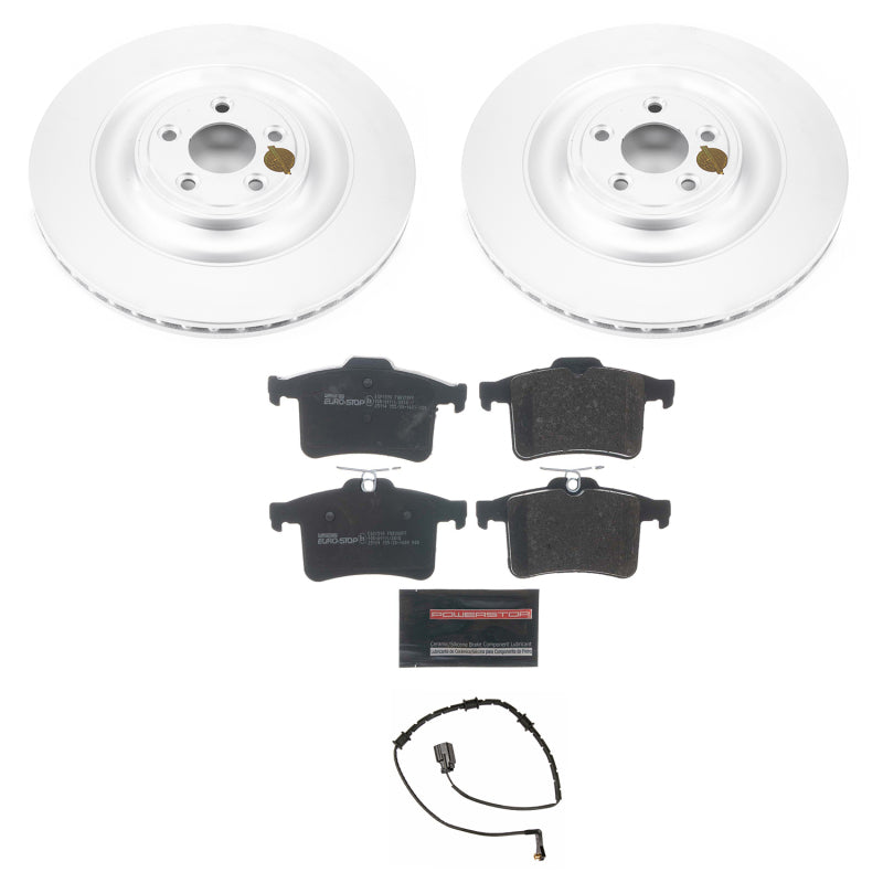 Power Stop 10-15 Jaguar XF Rear Euro-Stop Brake Kit Brake Kits - OE PowerStop